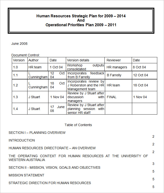 Strategic Management Report Template