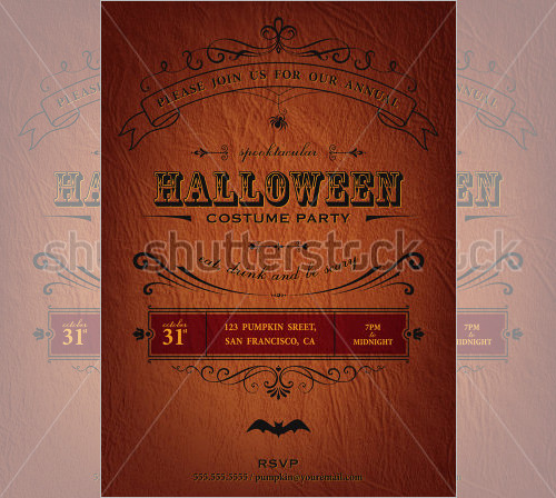 halloween costume party invitation template