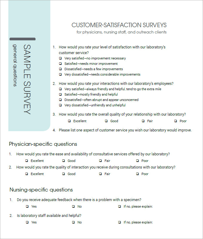 11+ Sample Customer Satisfaction Survey Templates in Google Docs MS