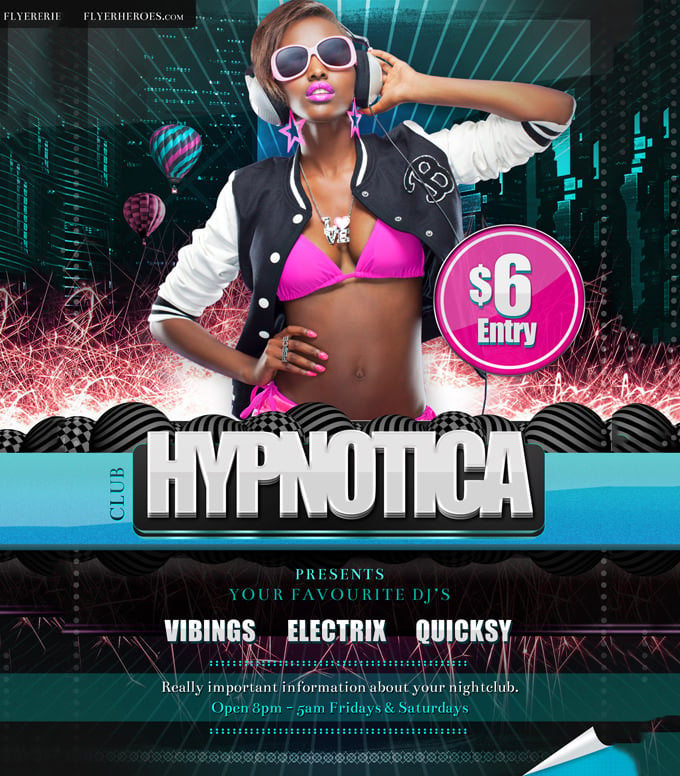 hypnotica club flyer template