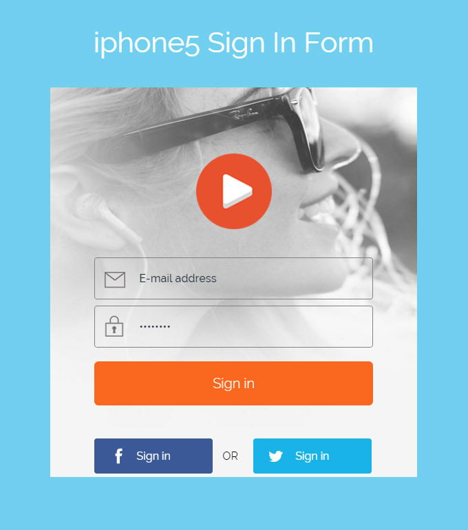 iphone signin web application template