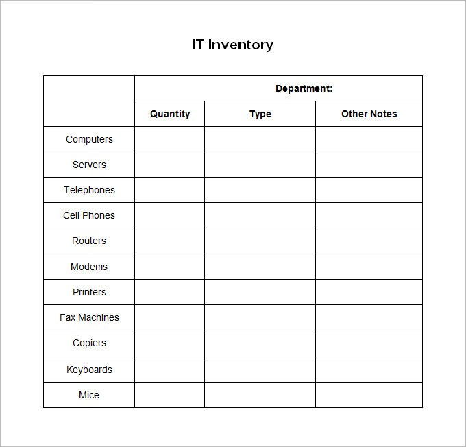 it inventory template