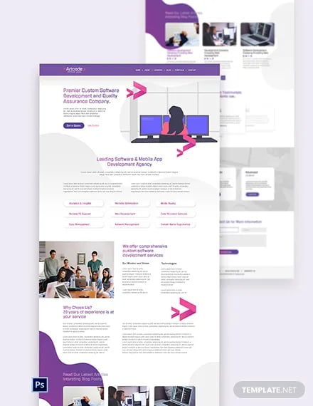 it software psd landing page template