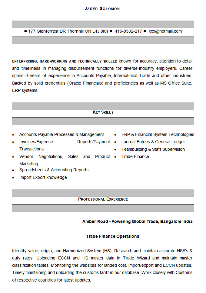 23+ Accounting Resume Templates - PDF, DOC | Free ...