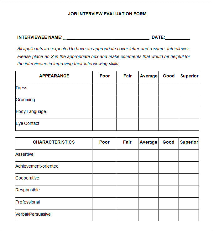 17+ FREE Sample HR Evaluation Forms & Examples - Word, PDF, PSD