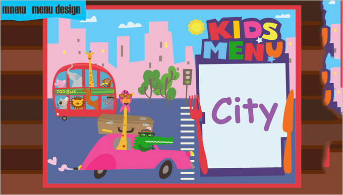 kids menu city cartoons download