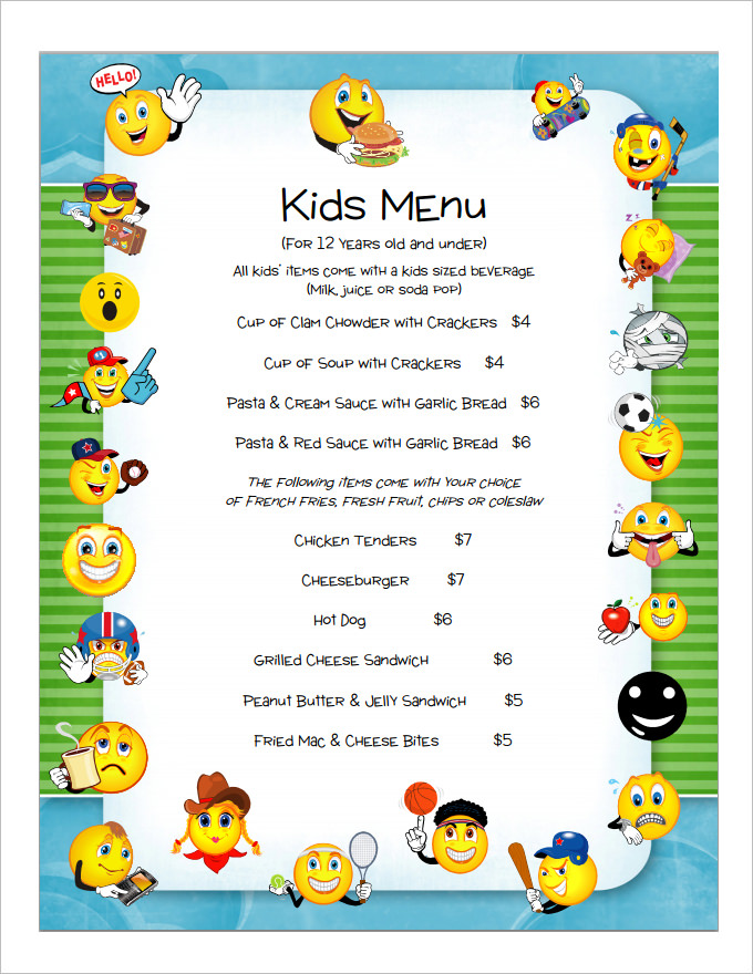 Kids Menu 27 Free Templates In PSD EPS Documents Download 