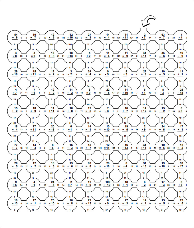 maze fun math worksheet template