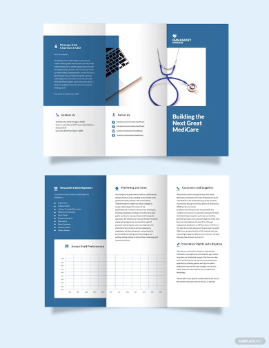 medical annual report tri fold brochure template