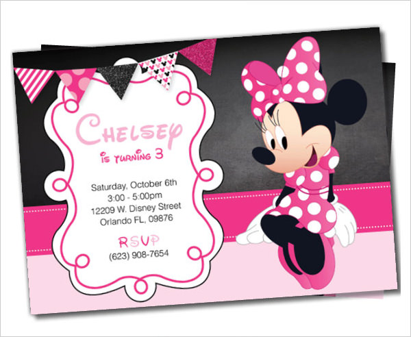 23 Awesome Minnie Mouse Invitation Templates Psd Ai 6573