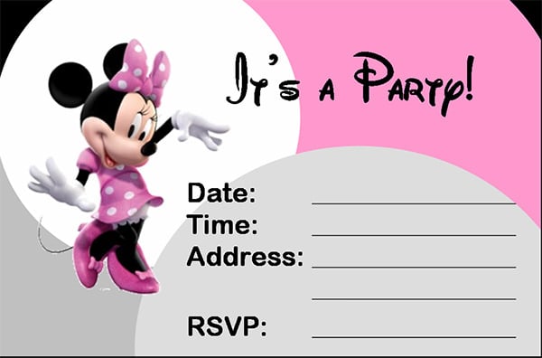 minnie mouse invitation templates psd
