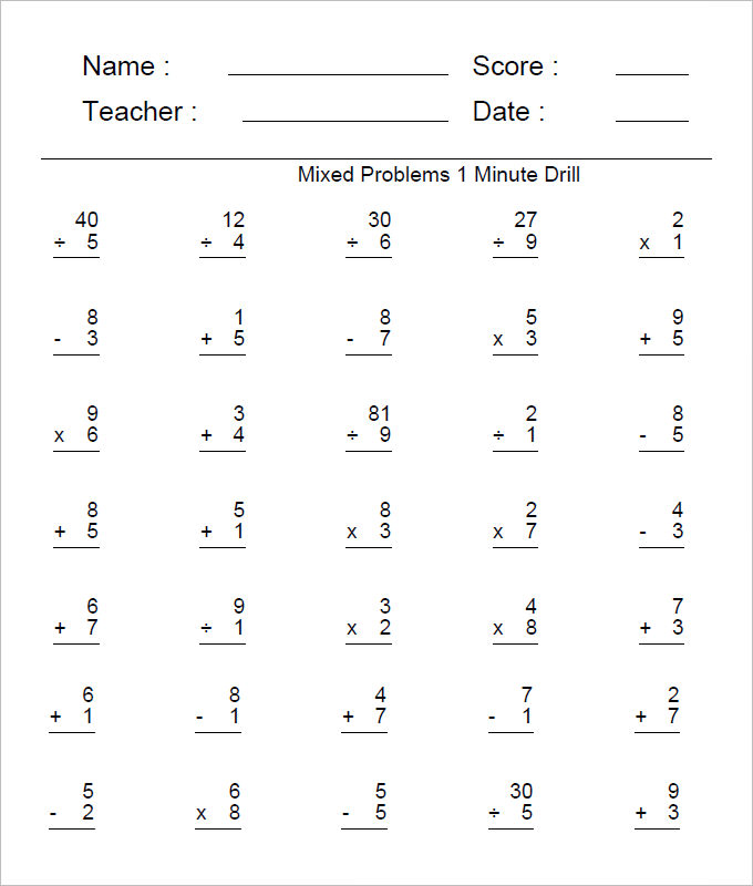 simple math problems for adults