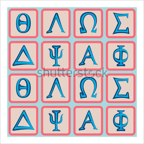 modern greek alphabet letters