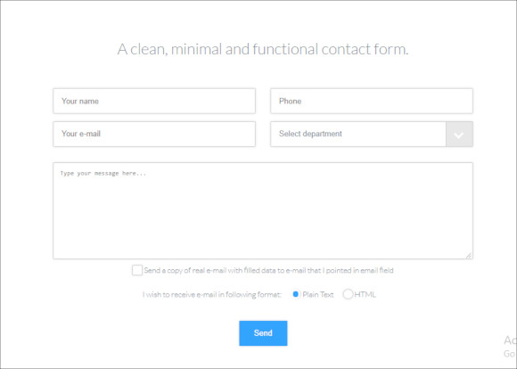 modern responsive contact form