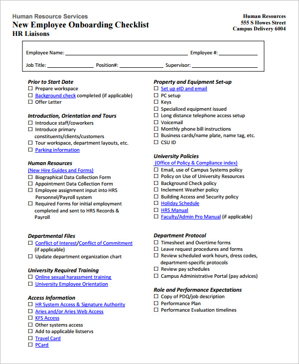 33+ HR Checklist Templates - Free Sample Example Format