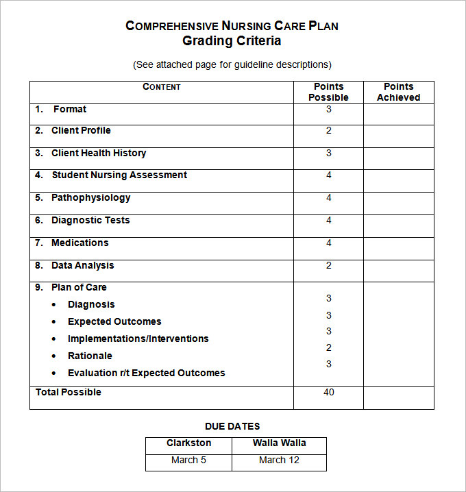 Nursing Care Plan Template 20+ Free Word, Excel, PDF Documents