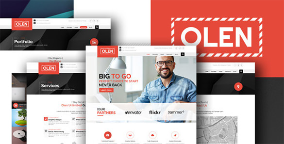 olen multipurpose corporate psd template