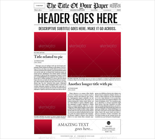 old style newspaper template