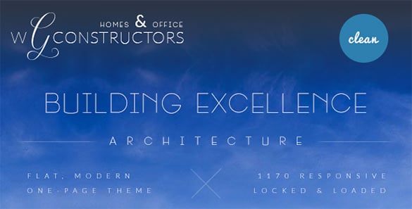 one page architecture psd template