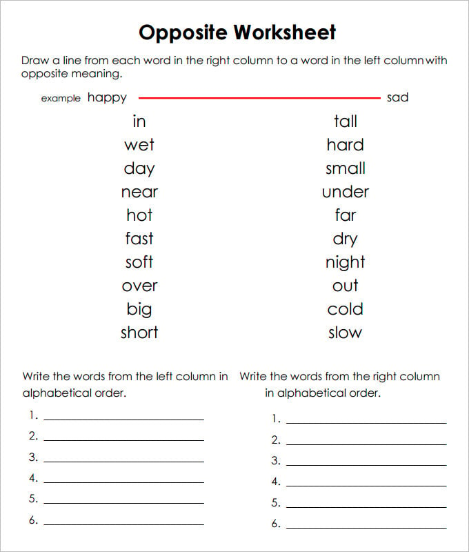 opposite-language-art-worksheet-template