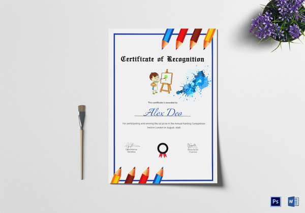 painting completion certificate template