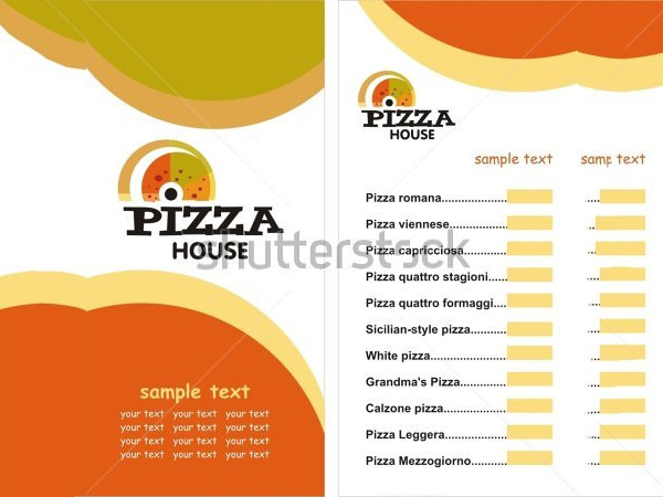 pizza menu template vector illustration