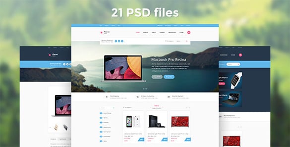 planet store ecommerce psd template