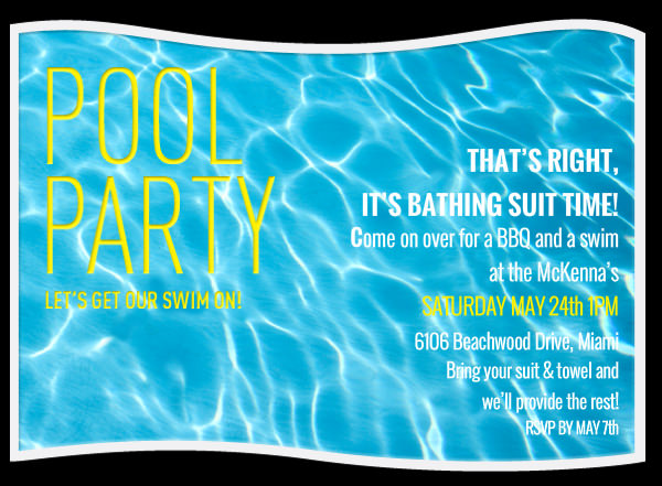 Pool Party Invitation Templates Free Download 3