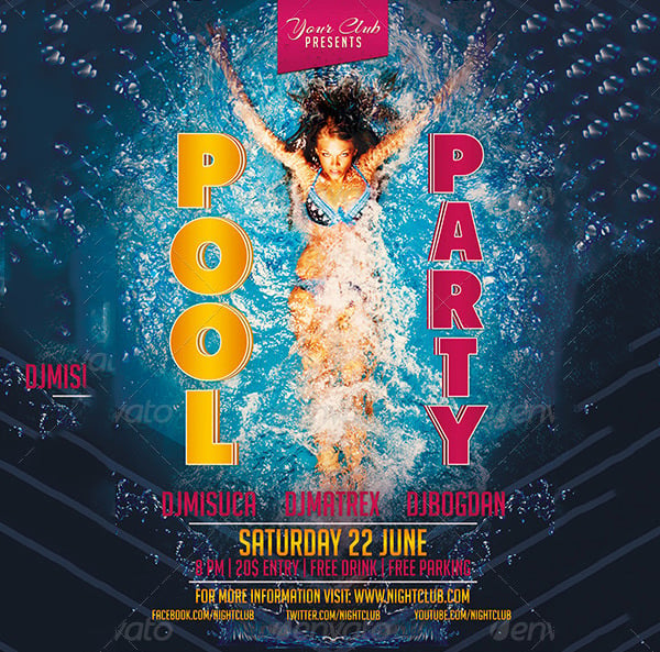 36 Pool Party Invitation Templates Psd Ai Word 7396