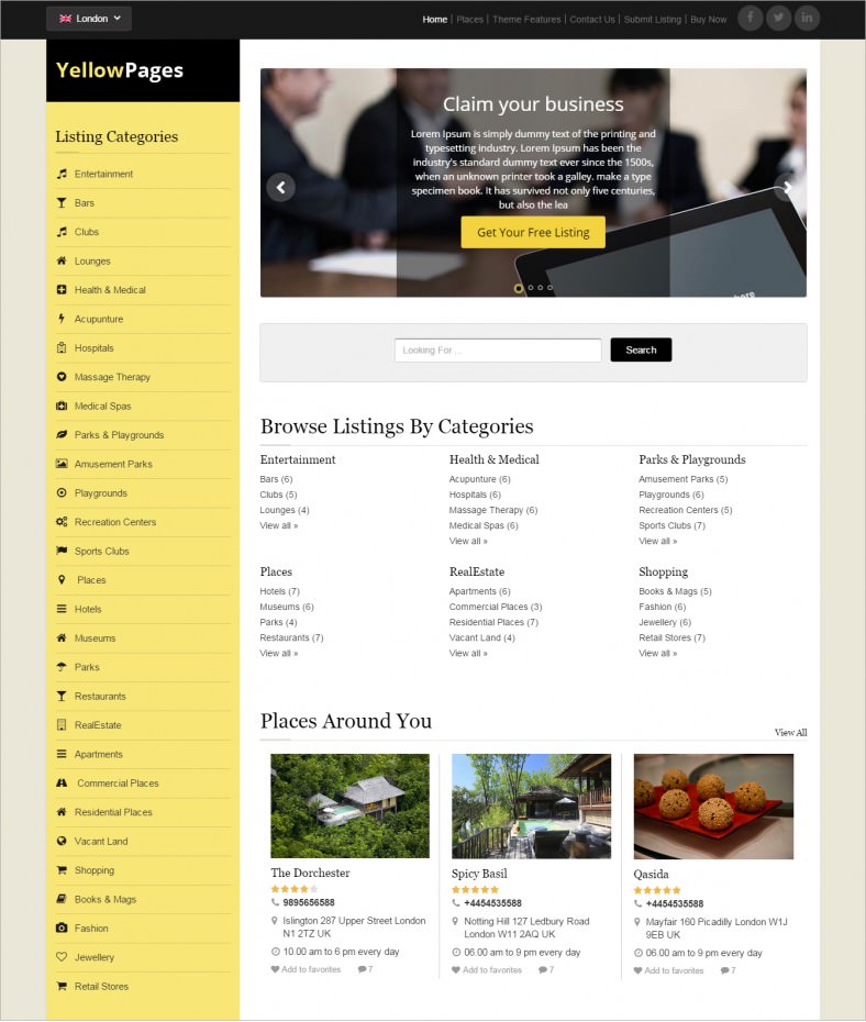 6+ Yellow Pages WordPress Themes & Templates