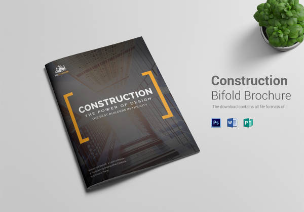 Printable Construction Company Brochure Template