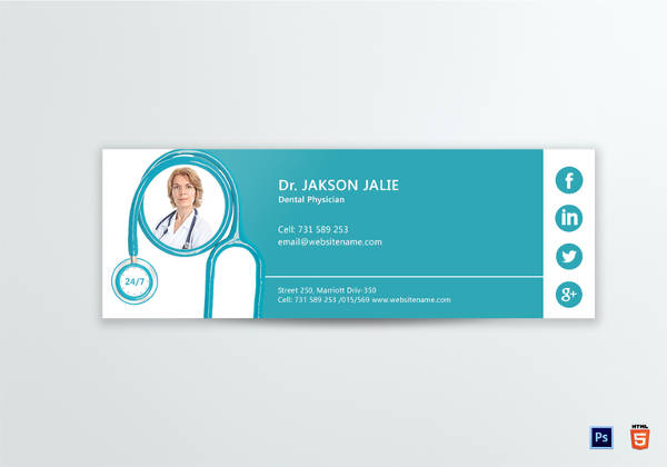 printable dental care email signature