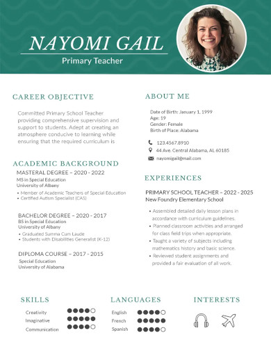 18+ Teacher Resume Templates - PDF, DOC, Pages, Publisher