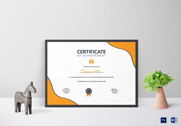 prize achievement certificate template