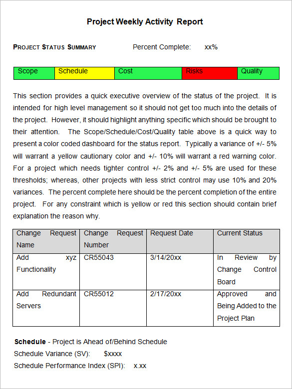 Weekly Activity Report Template – 23+ Free Word, Excel, PPT, PDF Format ...