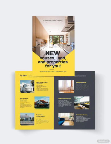 real estate company bi fold brochure template