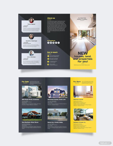 real estate company tri fold brochure template