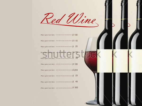 red wine menu