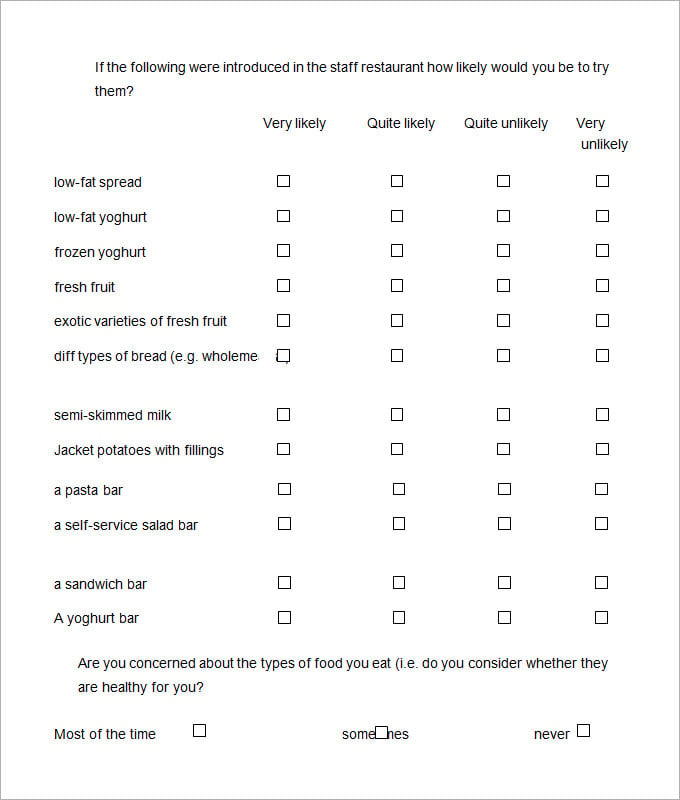 restaurent customer satisfaction survey template