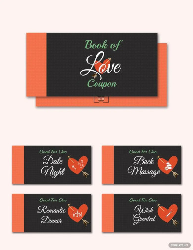 romantic love coupon book template