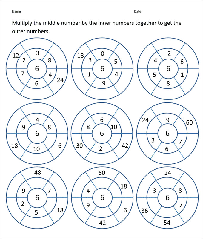 rounds fun math worksheet template