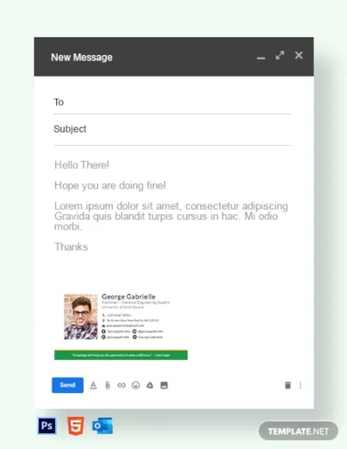 sample college student email signature template