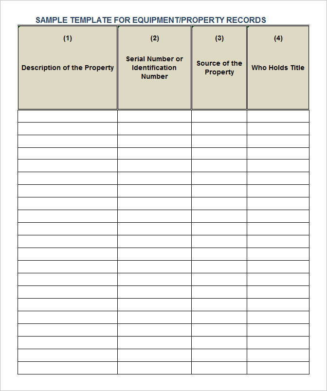 17+ Property Inventory Templates - Word, PDF, Excel