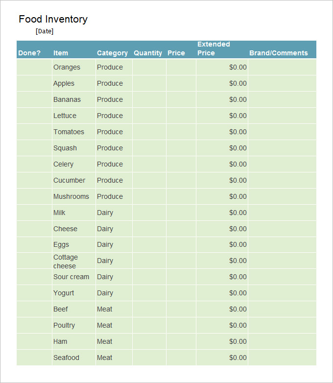 17+ Food Inventory Templates - DOC, PDF