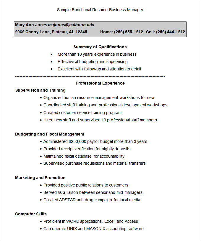 functional-resume-sample-in-word-and-pdf-formats-riset