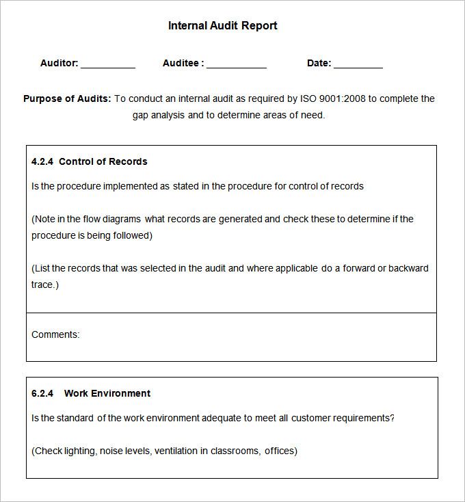 Internal Report Template