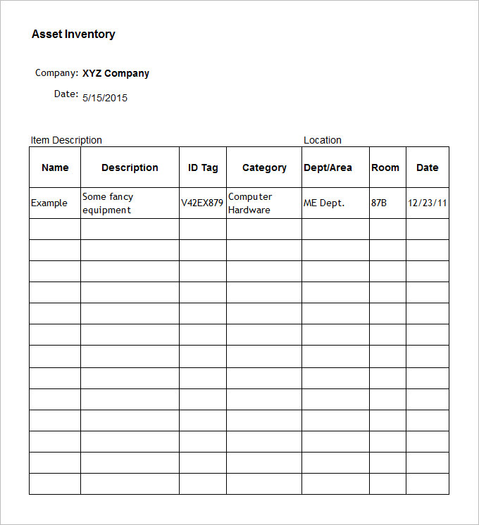 14+ Asset Inventory Templates - Free Excel, PDF Documents Download ...