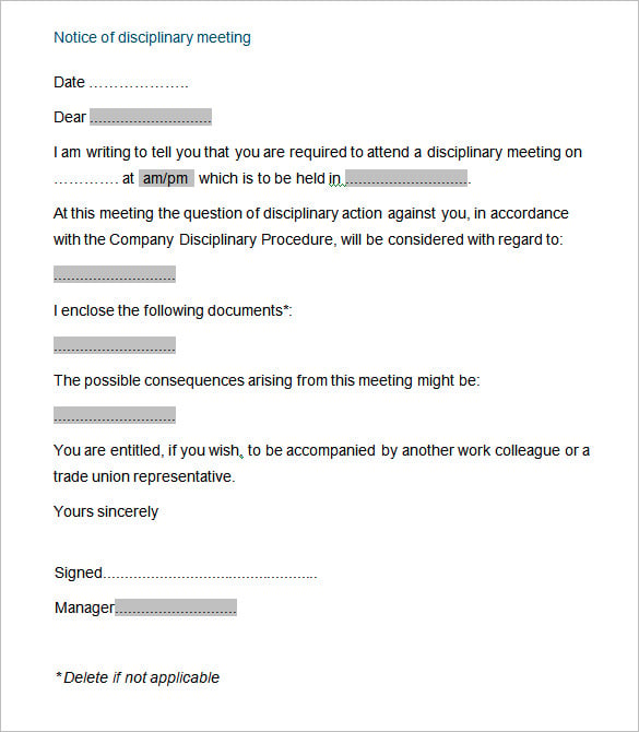 Disciplinary Appeal Letter Template