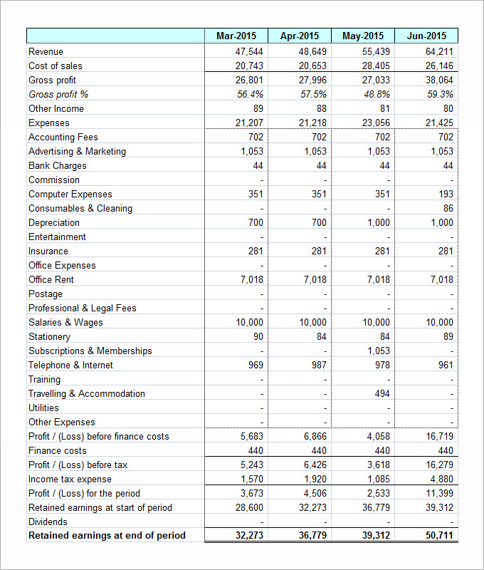 sample monthly income management template