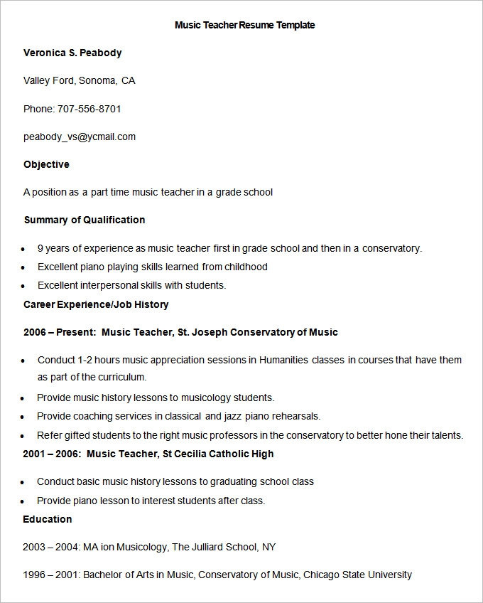 40 Teacher Resume Templates Pdf Doc Pages Publisher Free Premium Templates